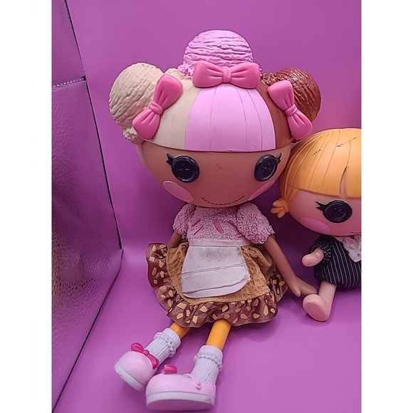 Lalaloopsy Lot x3 WAFFLE CONE DOLL COMPLETE Dress Neopolitan Full Size - Picture 2 of 13